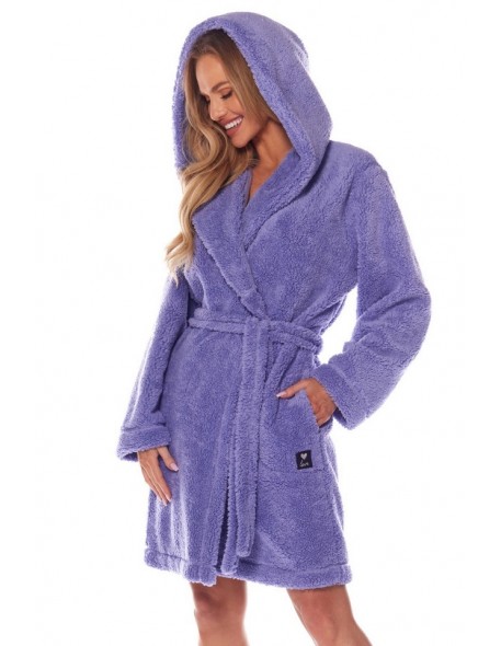 Bathrobe ladies' ciepły short with hood L&L Viola 2215