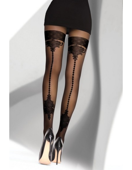 Eselda rAjstopy patterned 40 den black, Livia Corsetti