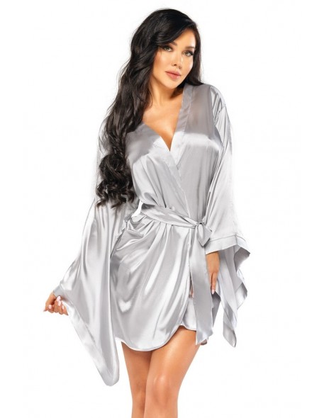 Bathrobe satin ladies' silver Samira Beauty Night Fashion